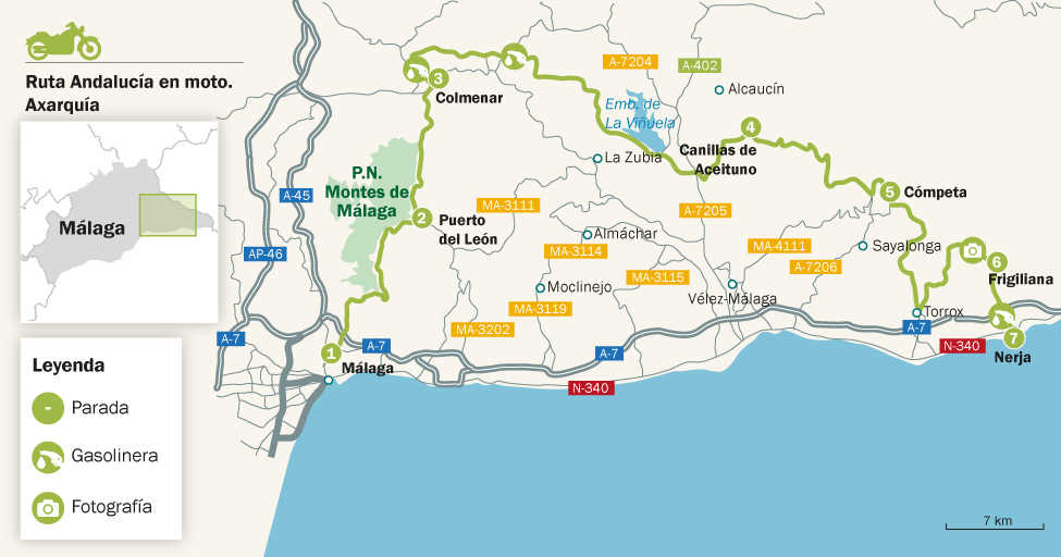 Mapa ruta Axarquía
