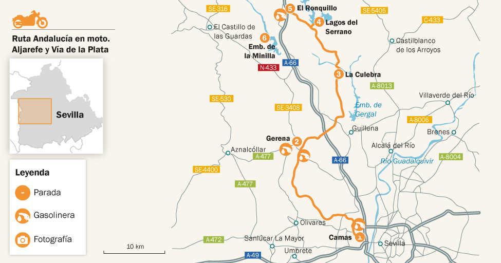 Mapa ruta Aljarafe y Vía de la Plata