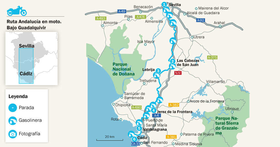 Mapa ruta Bajo Guadalquivir